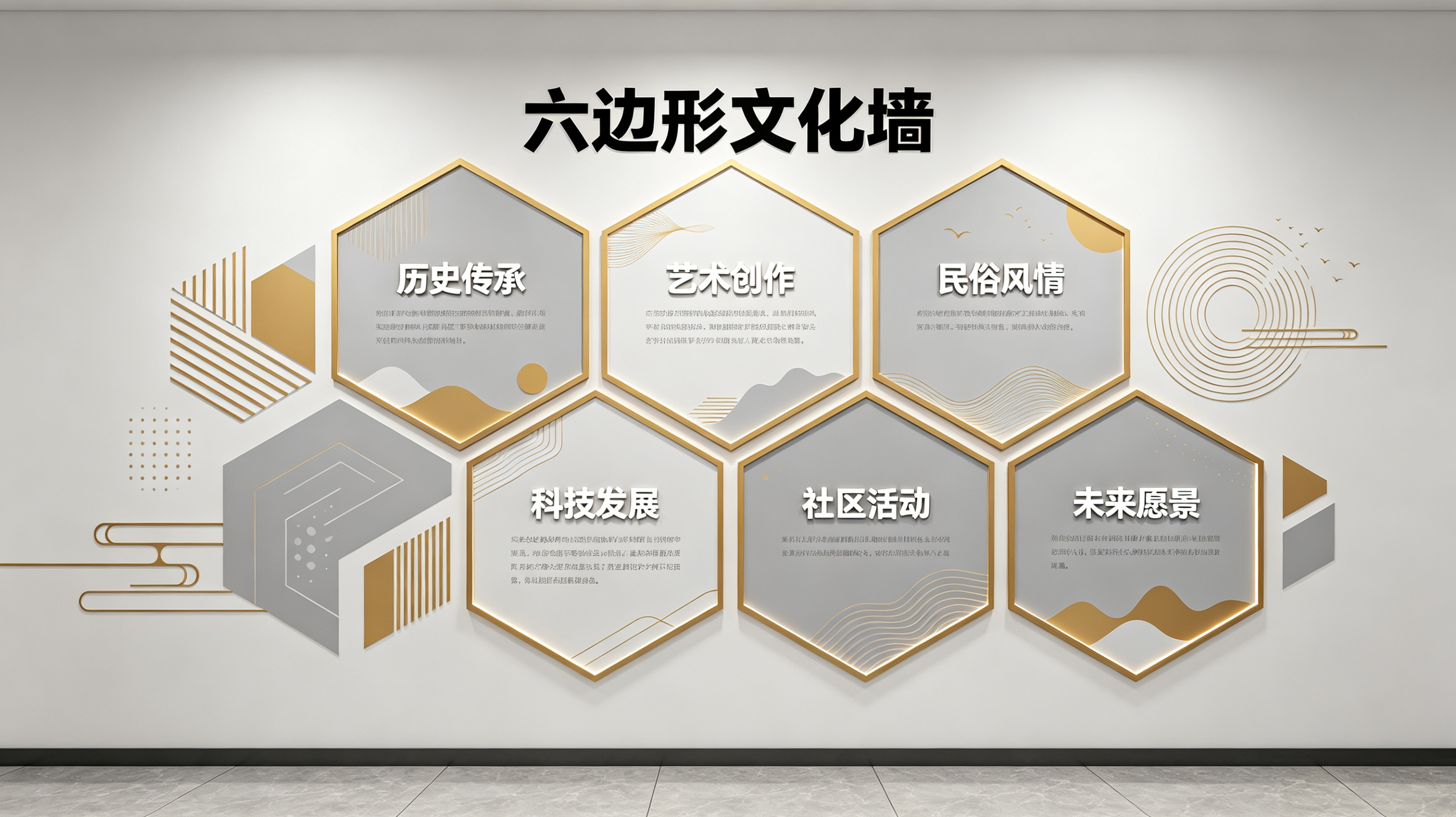 广昌企业文化墙 | 六边形信息美学